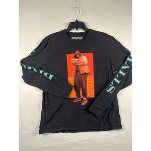 The Notorious BIG Biggie Smalls Long Sleeve Graphic T-Shirt Black Mens Large